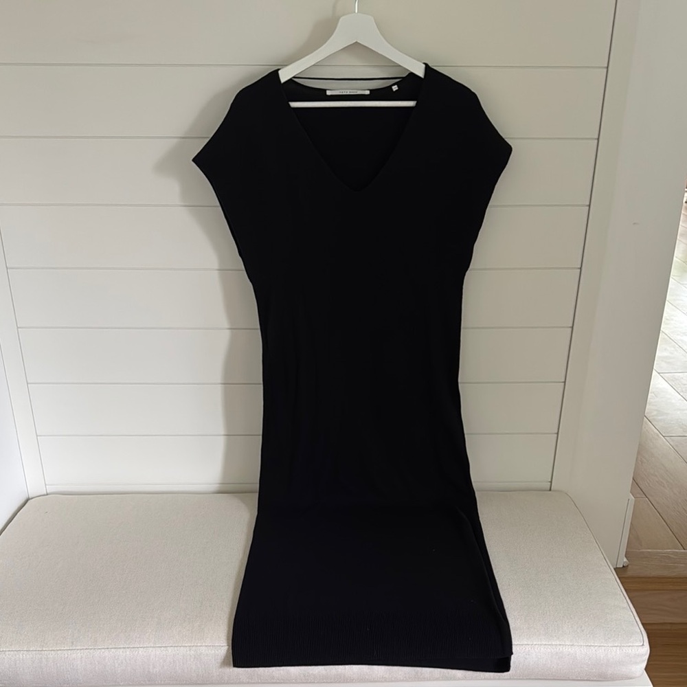 YAYA Women Black Knit Dress with Dolman Sleeves